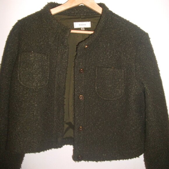 Vintage Cropped Jacket, Green Small - Picture 1 of 8